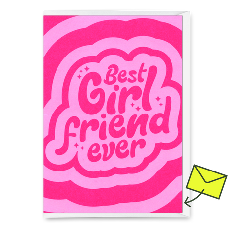 Deli Cards Grußkarte "Best girlfriend ever" | Coole Klappkarte für Verliebte
