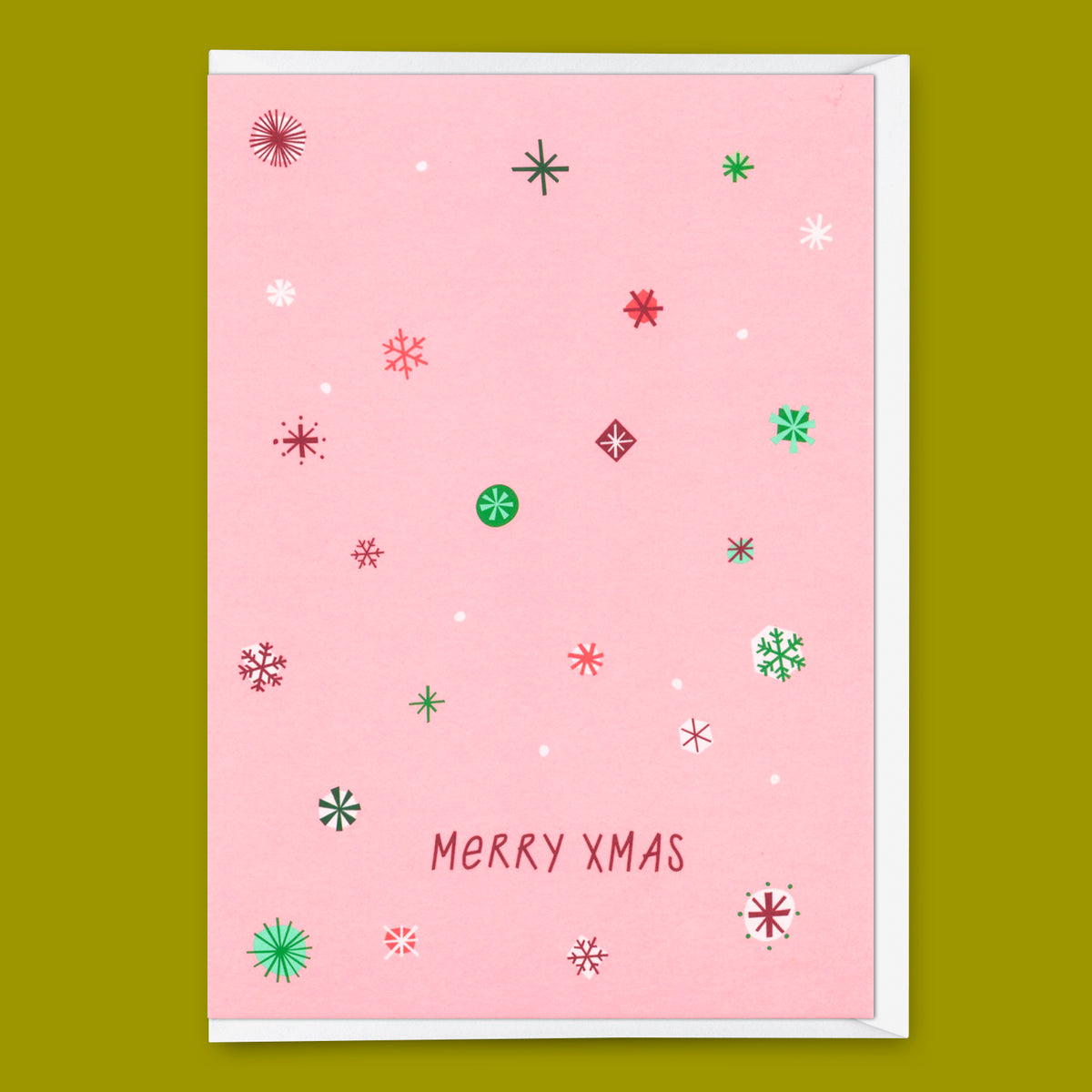 Deli Cards Grußkarte "Schneeflocken Rosa" | Schöne Klappkarte zu Weihnachten