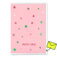 Deli Cards Grußkarte "Schneeflocken Rosa" | Schöne Klappkarte zu Weihnachten
