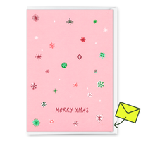 Deli Cards Grußkarte "Schneeflocken Rosa" | Schöne Klappkarte zu Weihnachten