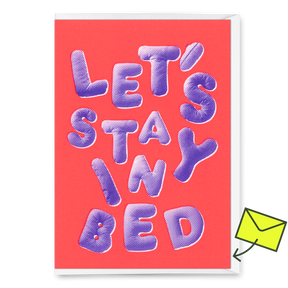Deli Cards Grußkarte "Let`s stay in bed" | Schöne Klappkarte für Verliebte