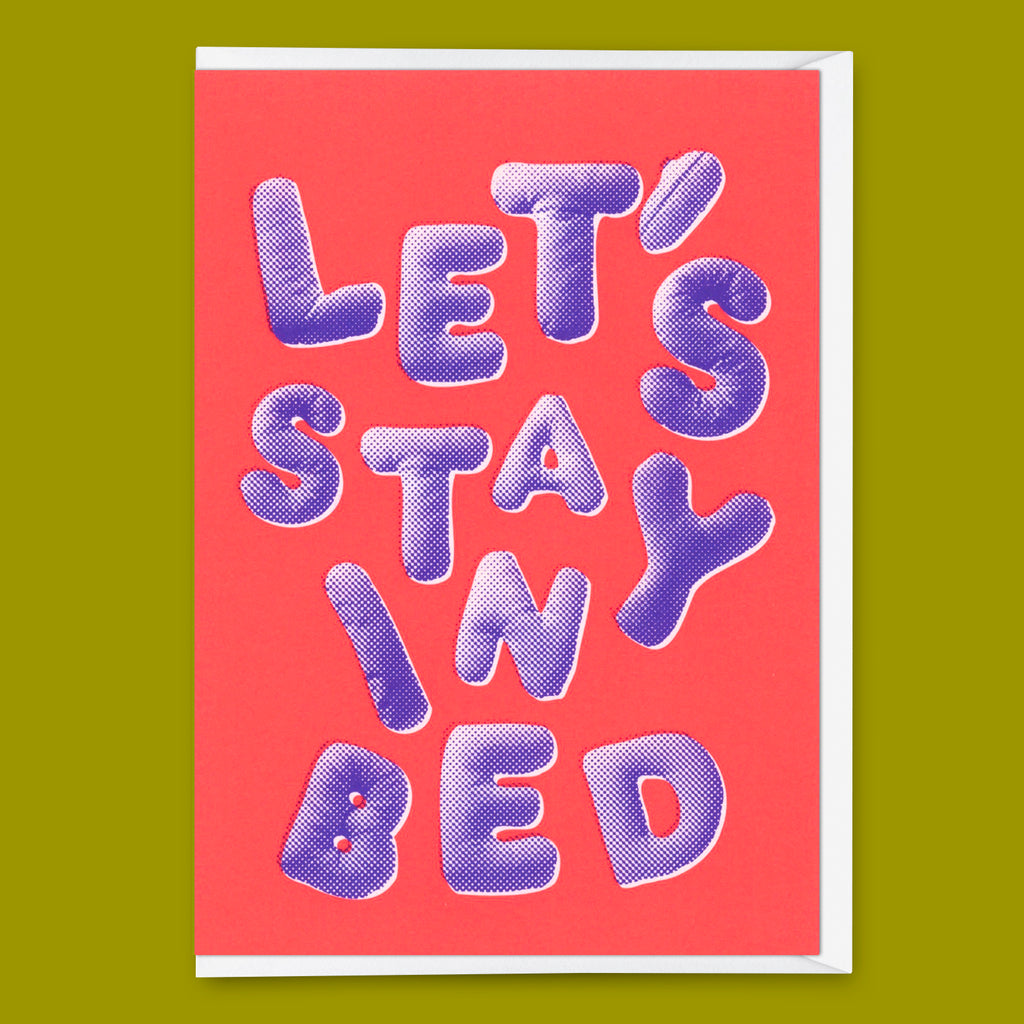 Deli Cards Grußkarte "Let`s stay in bed" | Schöne Klappkarte für Verliebte