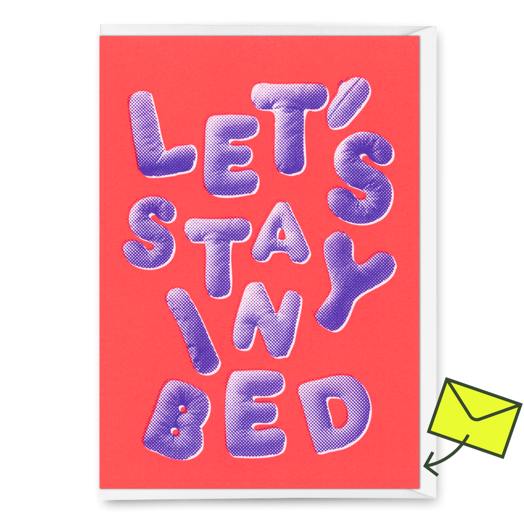 Deli Cards Grußkarte "Let`s stay in bed" | Schöne Klappkarte für Verliebte