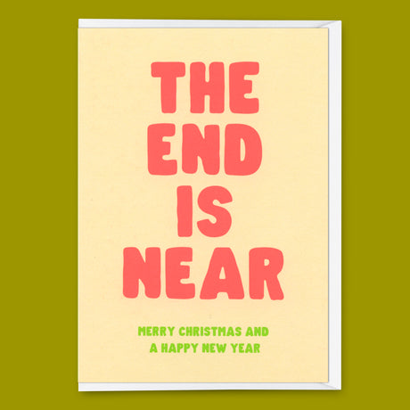 Deli Cards Grußkarte "The end is near" | Ausgefallene Klappkarte zu Weihnachten