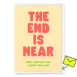 Deli Cards Grußkarte "The end is near" | Ausgefallene Klappkarte zu Weihnachten