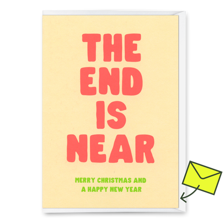 Deli Cards Grußkarte "The end is near" | Ausgefallene Klappkarte zu Weihnachten