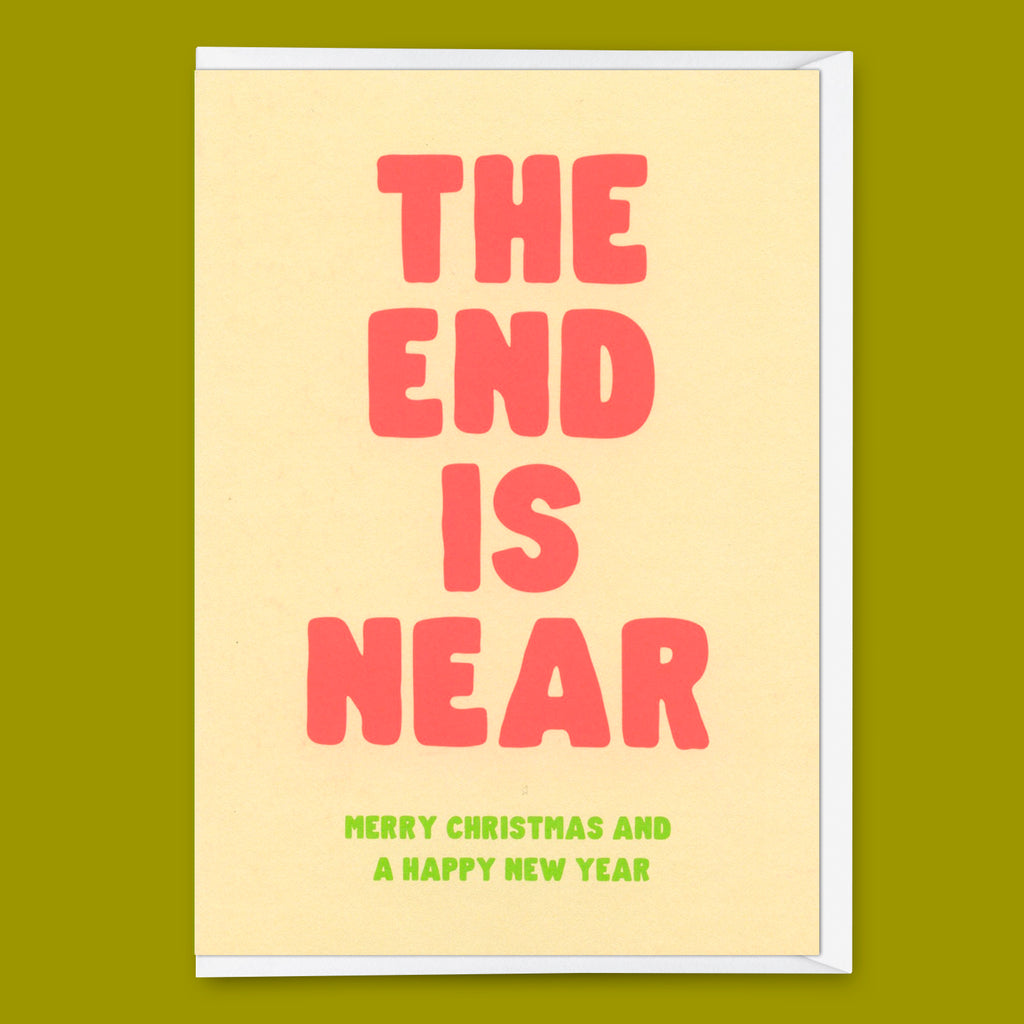 Deli Cards Grußkarte "The end is near" | Ausgefallene Klappkarte zu Weihnachten