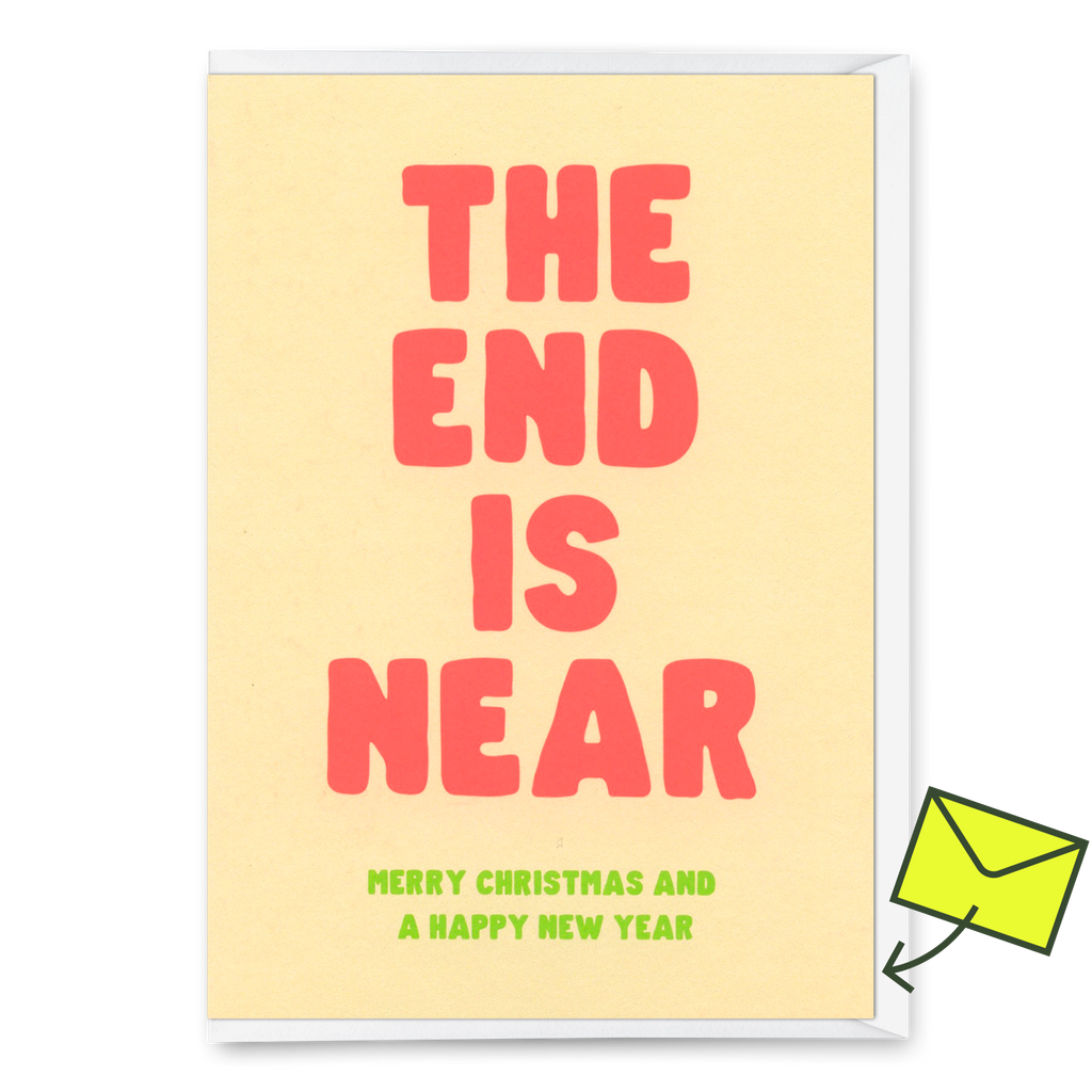 Deli Cards Grußkarte "The end is near" | Ausgefallene Klappkarte zu Weihnachten