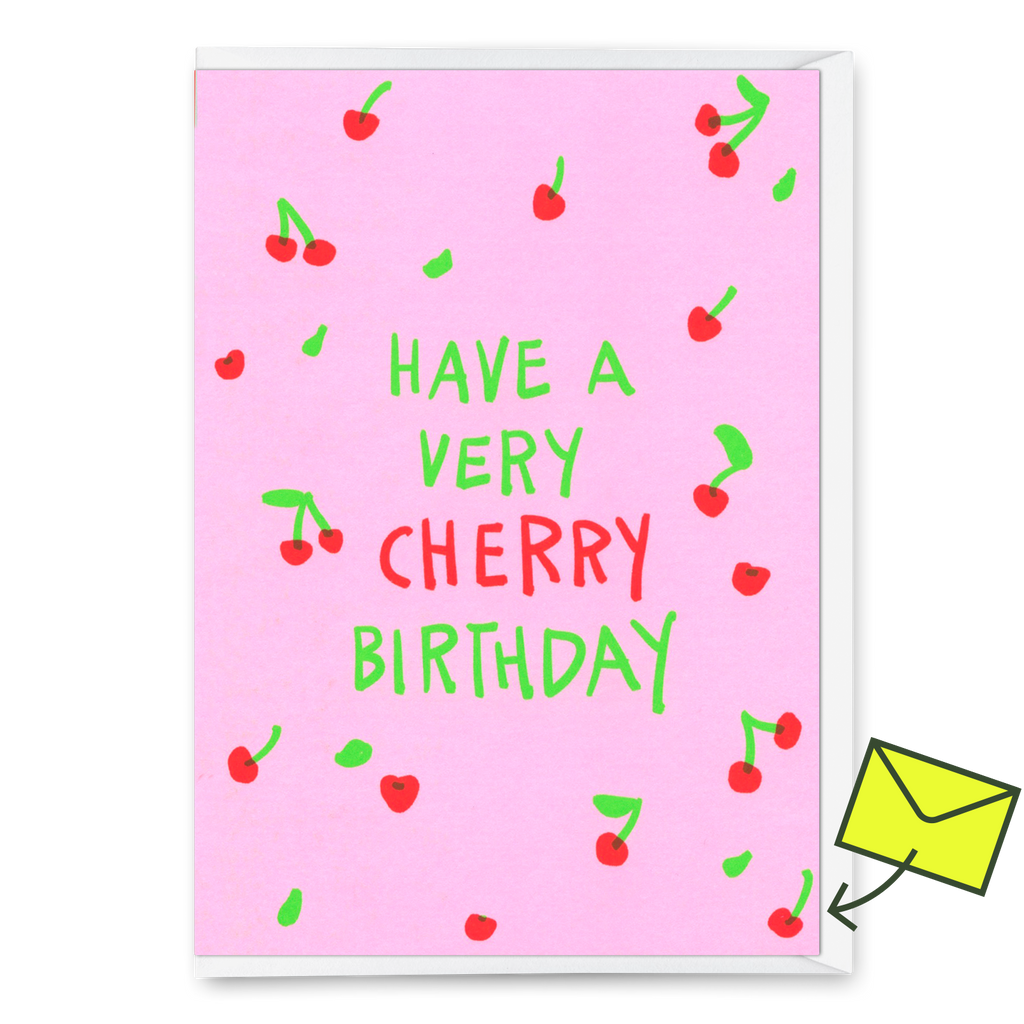 Deli Cards Grußkarte "Very cherry birthday" | Coole Klappkarte zum Geburtstag