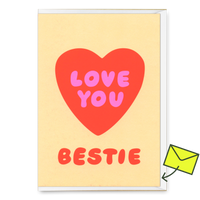 Deli Cards Grußkarte "Love you, Bestie" | Schöne Freundschafts-Klappkarte