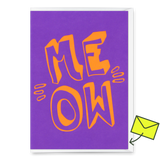 Deli Cards Grußkarte "Meow" | Besondere Klappkarte mit Katzen-Motiv
