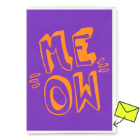 Deli Cards Grußkarte "Meow" | Besondere Klappkarte mit Katzen-Motiv