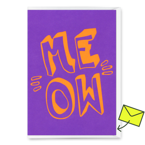Deli Cards Grußkarte "Meow" | Besondere Klappkarte mit Katzen-Motiv