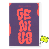 Deli Cards Grußkarte "Goddamn genius" | Lustige Klappkarte für jeden Anlass