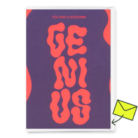 Deli Cards Grußkarte "Goddamn genius" | Lustige Klappkarte für jeden Anlass