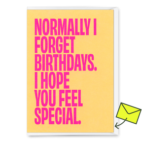 Deli Cards Grußkarte "Normally I forget birthdays" | Lustige Klappkarte zum Geburtstag