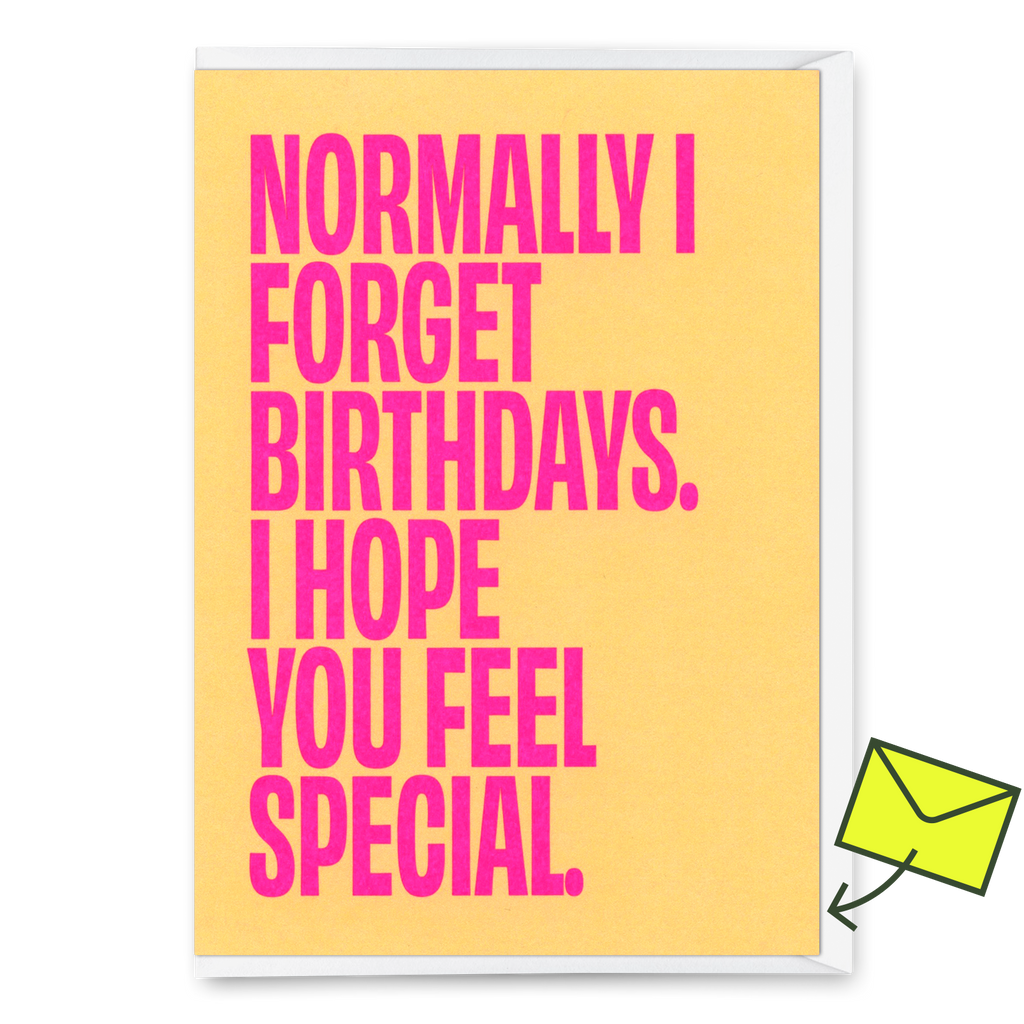 Deli Cards Grußkarte "Normally I forget birthdays" | Lustige Klappkarte zum Geburtstag