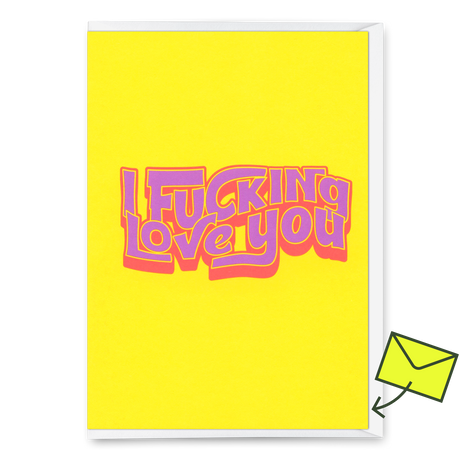 Deli Cards Grußkarte "I fucking love you" | Besondere Klappkarte für Verliebte