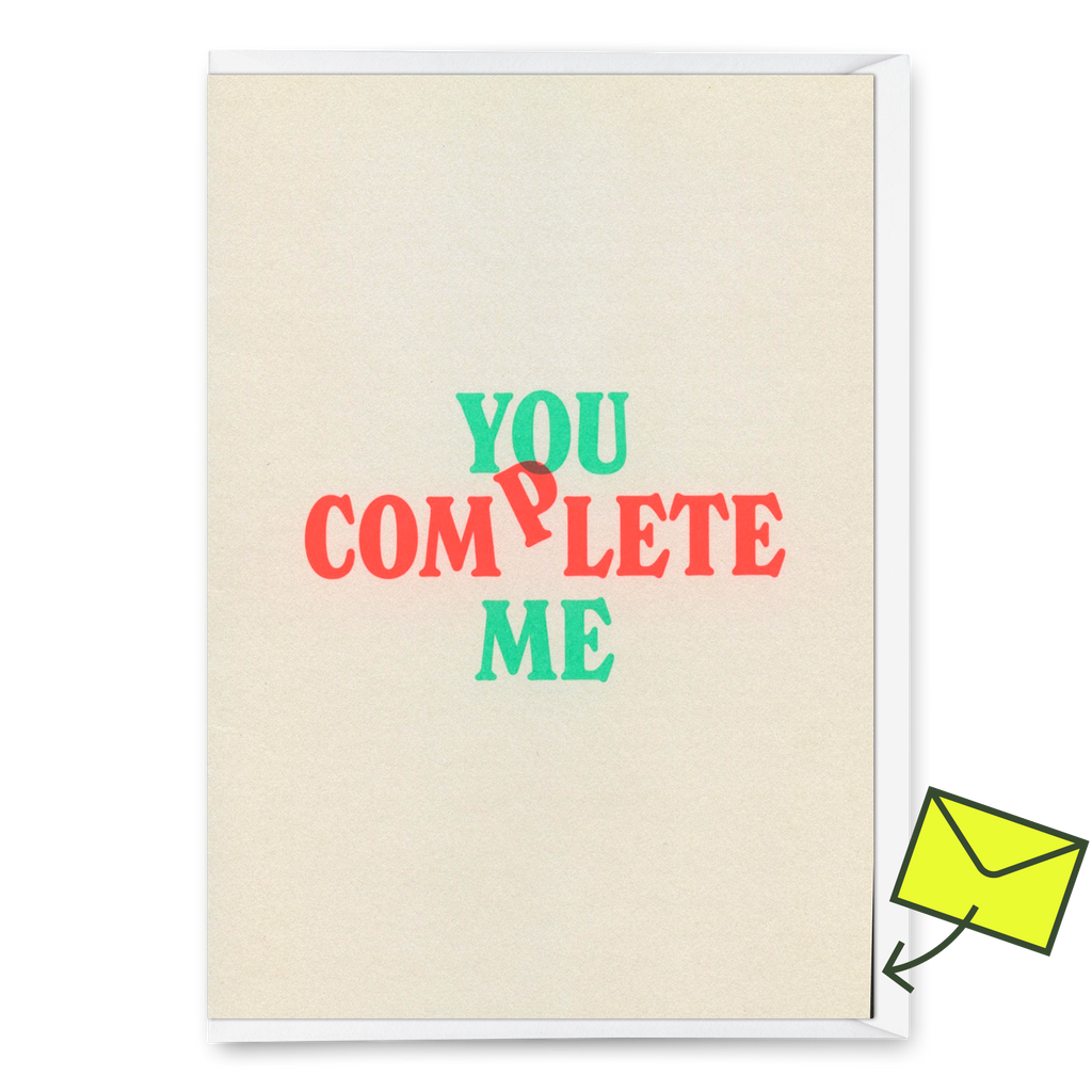 Deli Cards Grußkarte "You complete me." | Besondere Klappkarte für Verliebte