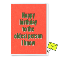 Deli Cards Grußkarte "To the oldest person I know" | Lustige Klappkarte zum Geburtstag