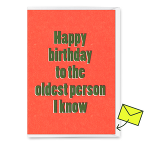Deli Cards Grußkarte "To the oldest person I know" | Lustige Klappkarte zum Geburtstag