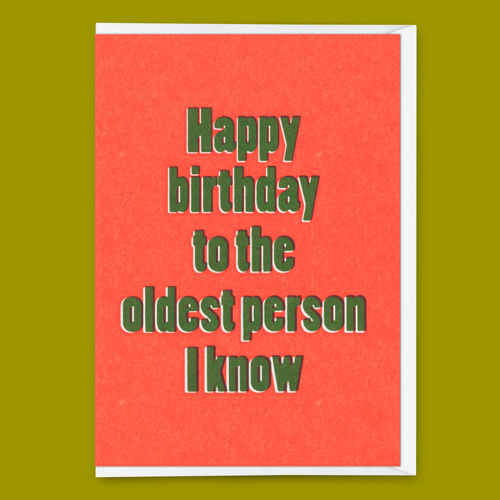 Deli Cards Grußkarte "To the oldest person I know" | Lustige Klappkarte zum Geburtstag