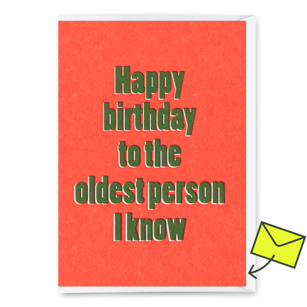 Deli Cards Grußkarte "To the oldest person I know" | Lustige Klappkarte zum Geburtstag