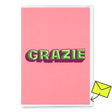 Deli Cards Grußkarte "Grazie 3D" | Coole Klappkarte zum Dankesagen