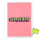 Deli Cards Grußkarte "Grazie 3D" | Coole Klappkarte zum Dankesagen