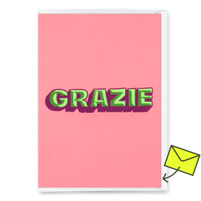 Deli Cards Grußkarte "Grazie 3D" | Coole Klappkarte zum Dankesagen