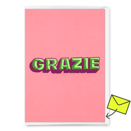 Deli Cards Grußkarte "Grazie 3D" | Coole Klappkarte zum Dankesagen