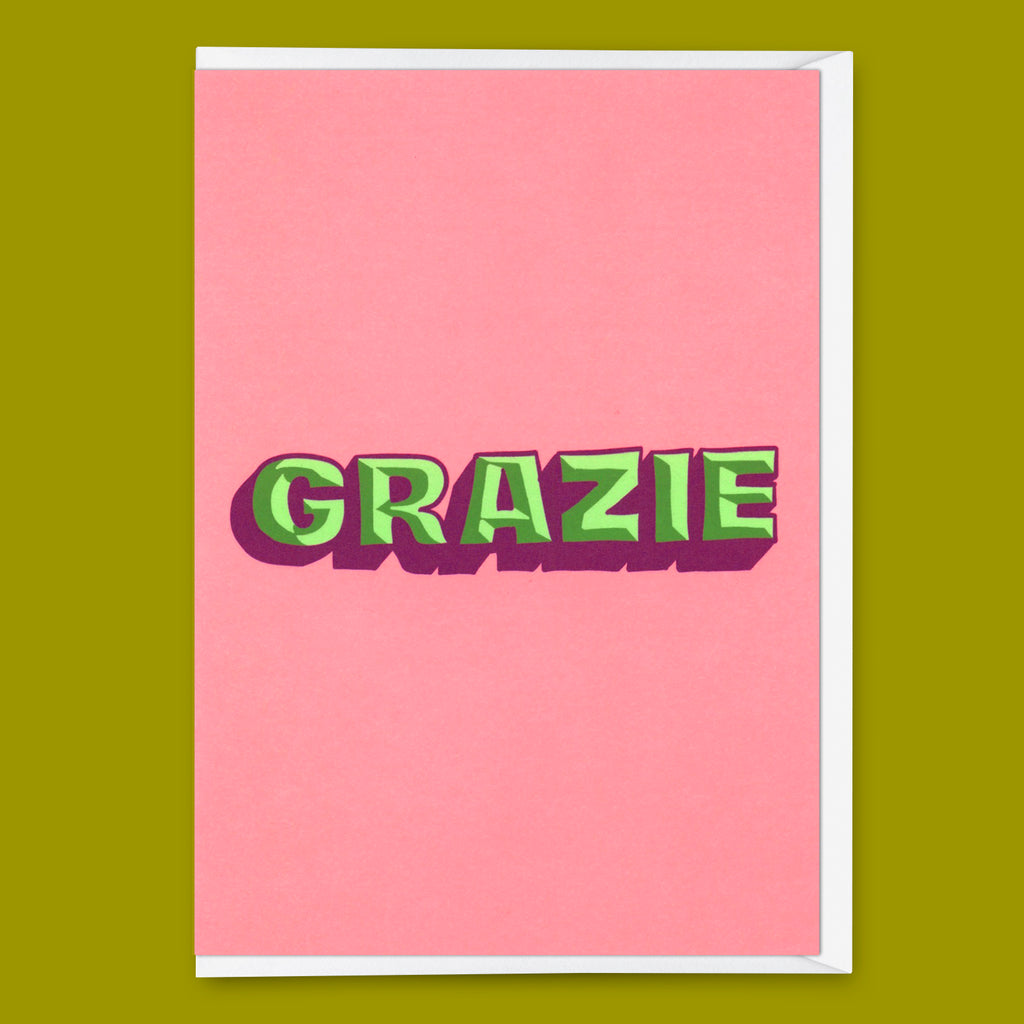 Deli Cards Grußkarte "Grazie" | Coole Klappkarte zum Dankesagen