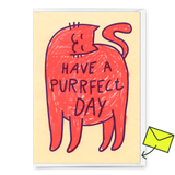 Deli Cards Grußkarte "Have a purrfect day" | Lustige Klappkarte mit Katzenmotiv