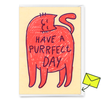 Deli Cards Grußkarte "Have a purrfect day" | Lustige Klappkarte mit Katzenmotiv