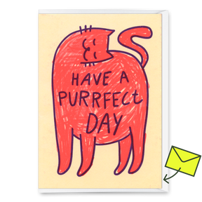Deli Cards Grußkarte "Have a purrfect day" | Lustige Klappkarte mit Katzenmotiv