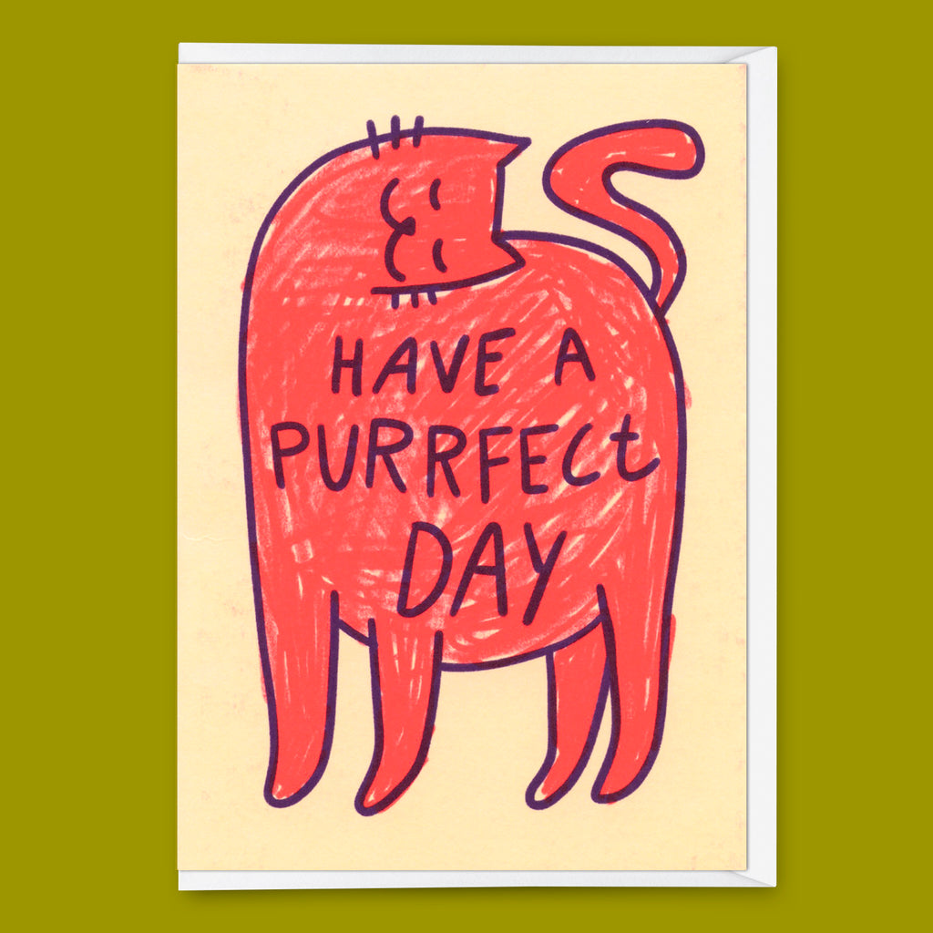 Deli Cards Grußkarte "Have a purrfect day" | Lustige Klappkarte mit Katzenmotiv