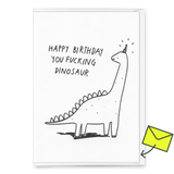 Deli Cards Grußkarte "Fucking dinosaur" | Lustige Klappkarte zum Geburtstag