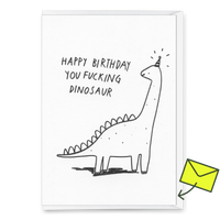 Deli Cards Grußkarte "Fucking dinosaur" | Lustige Klappkarte zum Geburtstag