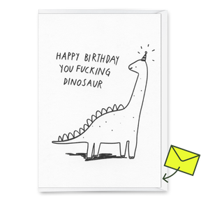 Deli Cards Grußkarte "Fucking dinosaur" | Lustige Klappkarte zum Geburtstag