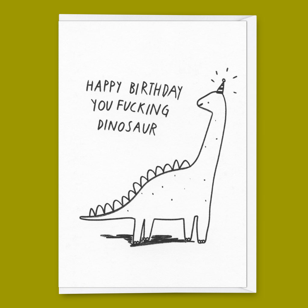 Deli Cards Grußkarte "Fucking dinosaur" | Lustige Klappkarte zum Geburtstag