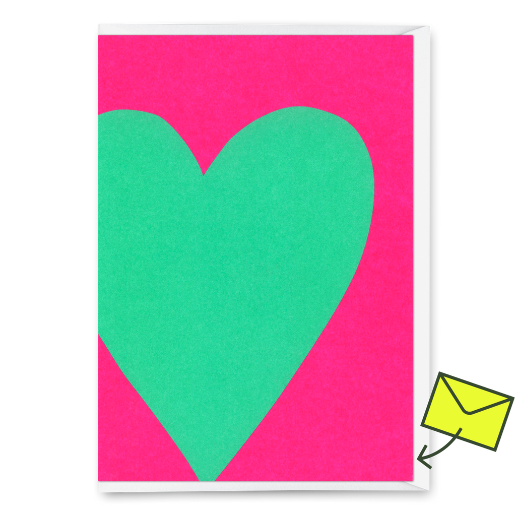 Deli Cards Grußkarte "Neon Heart 2" | Schöne Klappkarte für Verliebte