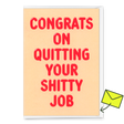 Deli Cards Grußkarte "Congrats on quitting" | Lustige Klappkarte mit Spruch
