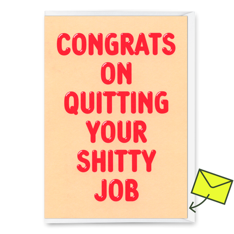 Deli Cards Grußkarte "Congrats on quitting" | Lustige Klappkarte mit Spruch
