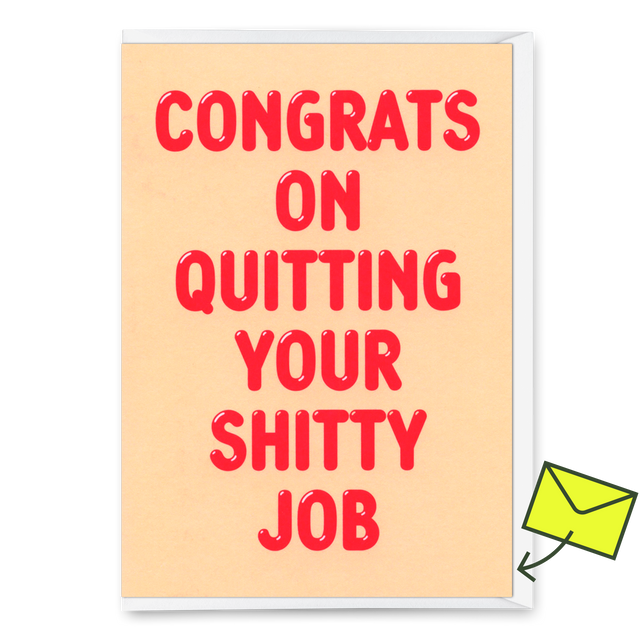 Deli Cards Grußkarte "Congrats on quitting" | Lustige Klappkarte mit Spruch