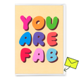 Deli Cards Grußkarte "You are fab" | Lustige Klappkarte für jeden Anlass
