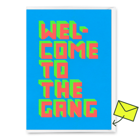 Deli Cards Grußkarte "Welcome to the gang" | Lustige Klappkarte zur Geburt
