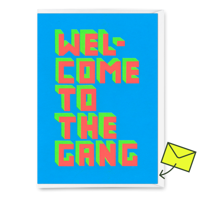 Deli Cards Grußkarte "Welcome to the gang" | Lustige Klappkarte zur Geburt