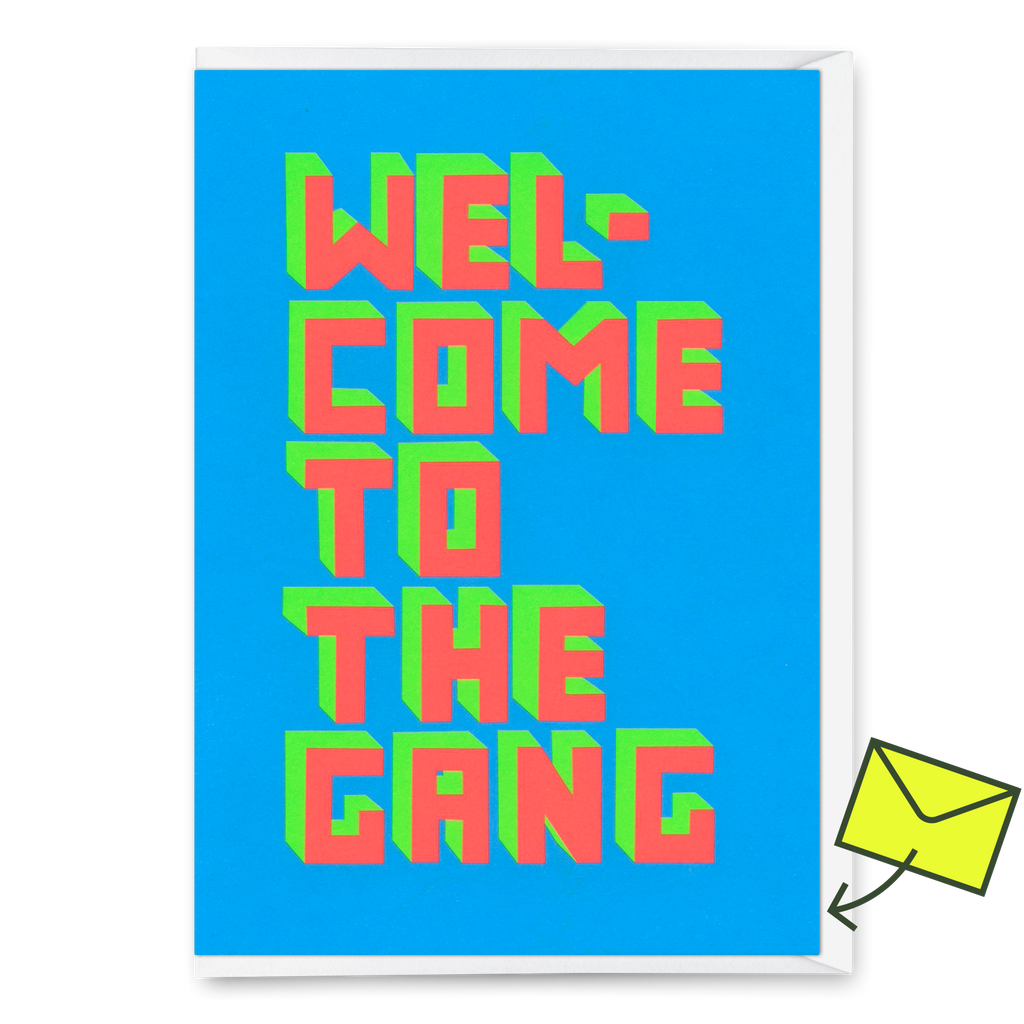 Deli Cards Grußkarte "Welcome to the gang" | Lustige Klappkarte zur Geburt