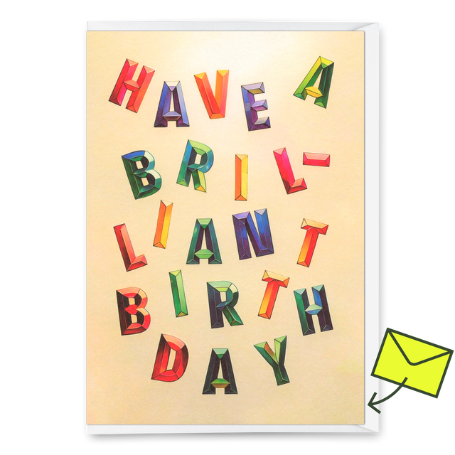 Deli Cards Grußkarte "Brilliant birthday" | Ausgefallene Klappkarte zum Geburtstag