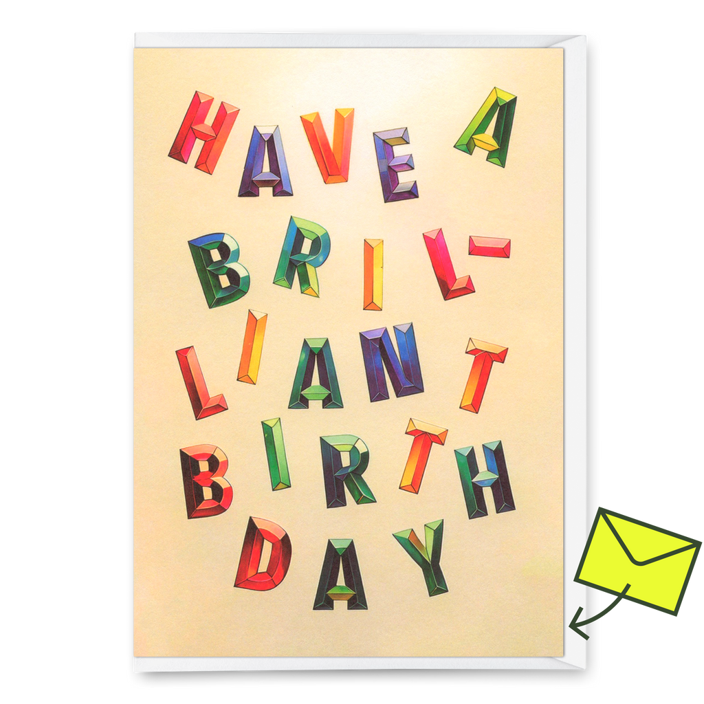 Deli Cards Grußkarte "Brilliant birthday" | Ausgefallene Klappkarte zum Geburtstag